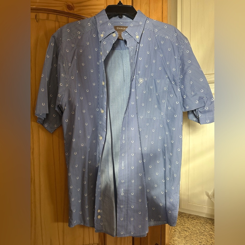 Ariat Blue Horseshoe Print Men's Shirt